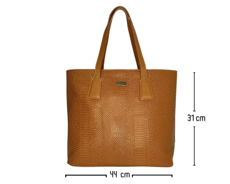 Bolso en Cuero Rosi Pitón Miel - Imagen 8